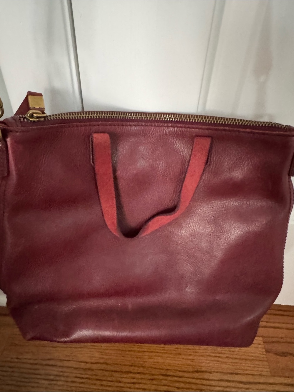Gently used Madewell burgundy small crossbody/tote